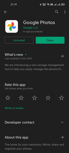 برنامه Google Photos 