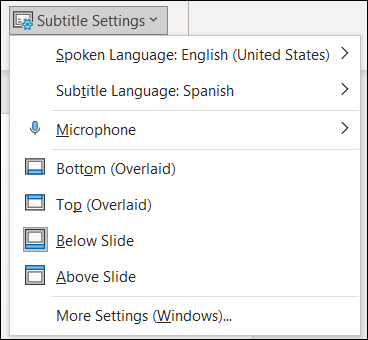 تنظیمات PowerPoint