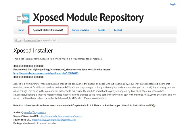 نصب Framework Xposed