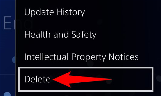 حذف بازی در ps4