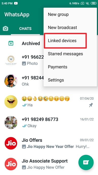  ورود به واتساپ وب 