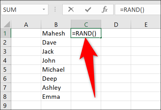 تابع RAND 