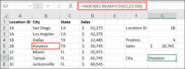 توابع جستجو در  Excel