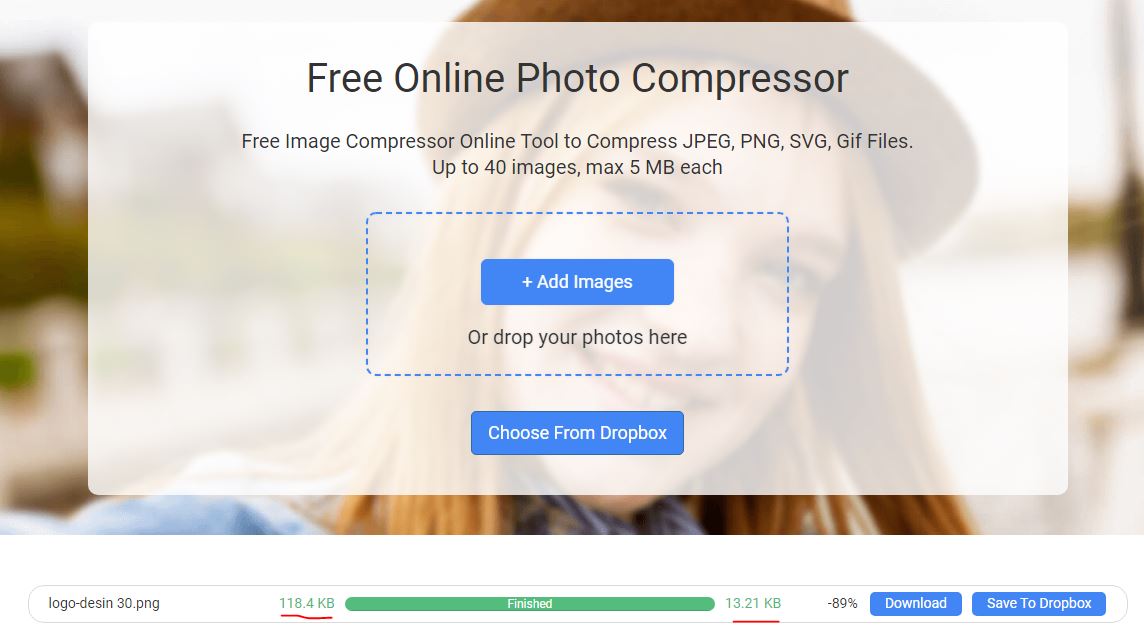 کاهش حجم عکس آنلاین jpg